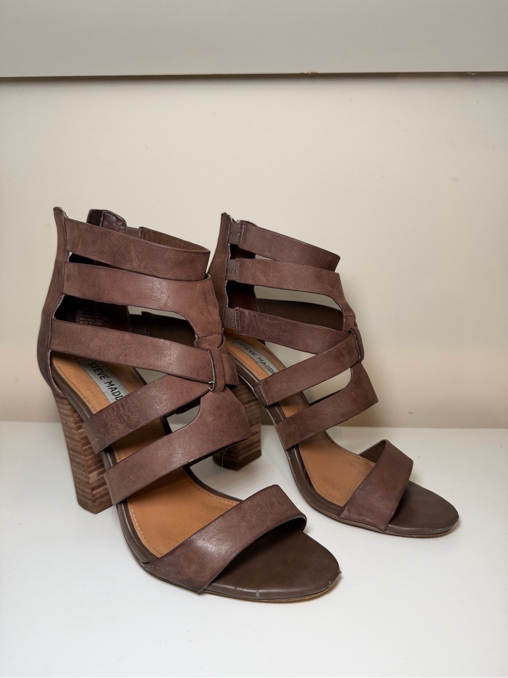 Steve Madden Leather Block Heel Sandals